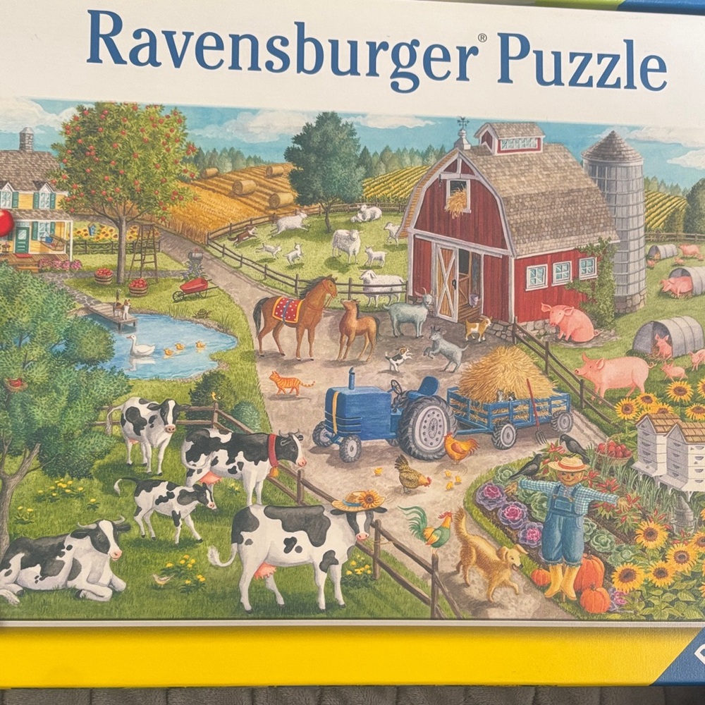 Three Ravensburger Puzzles - Transportation and Farm Themes - Picture 2 of 7